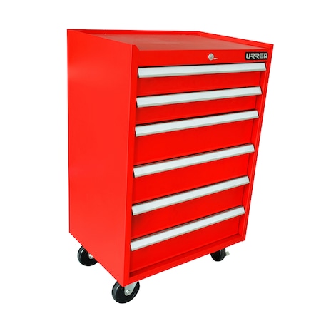 Urrea EX-Series Roller Cabinet, 6 Drawer, Red, Steel, 27 in W x 41 in D x 18 in H EX27M6